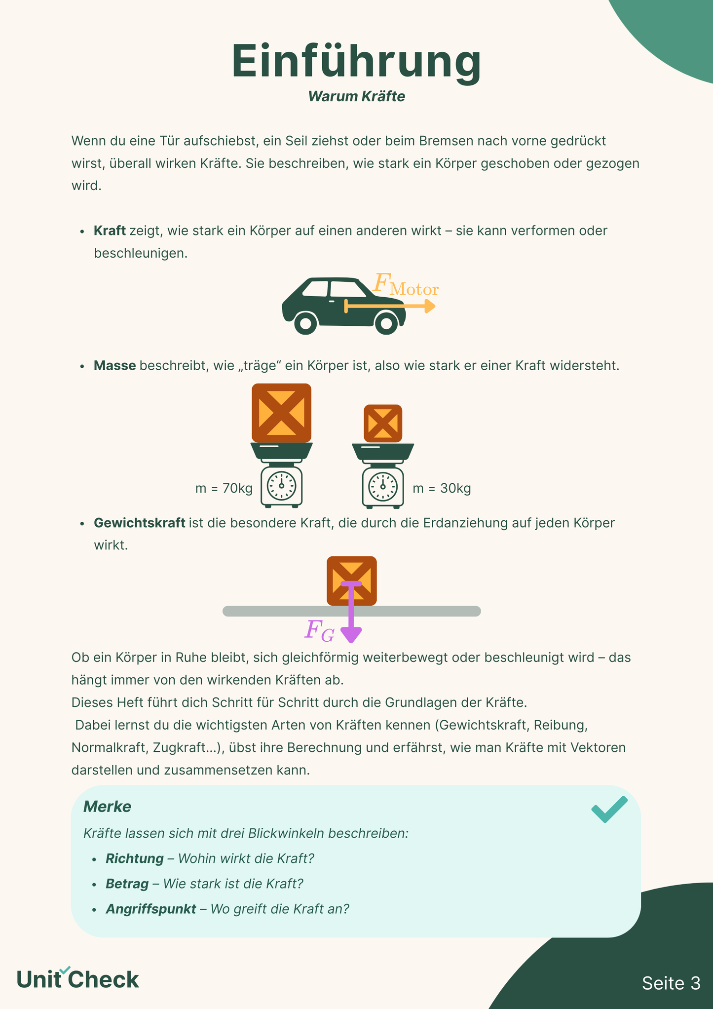 Physik Grundlagen - Kräfte (25 Seiten PDF)